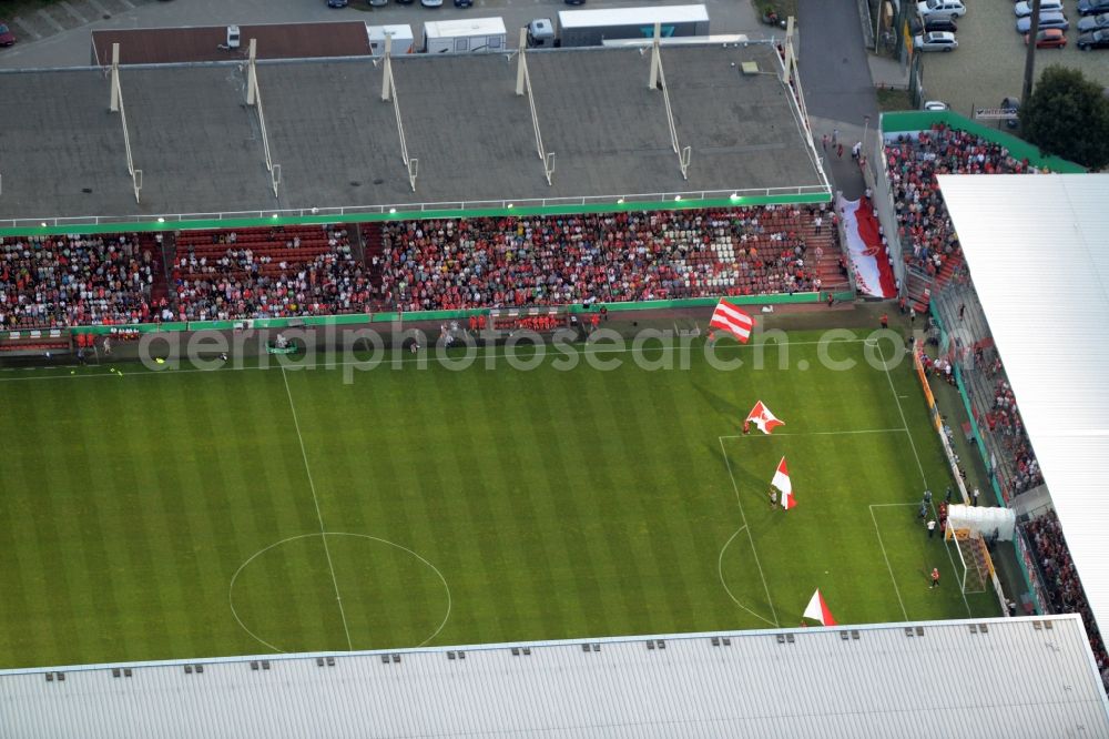 Aerial image Cottbus - Sports facility grounds of the Arena stadium der Freundschaft of club FC Energie in Cottbus in the state Brandenburg