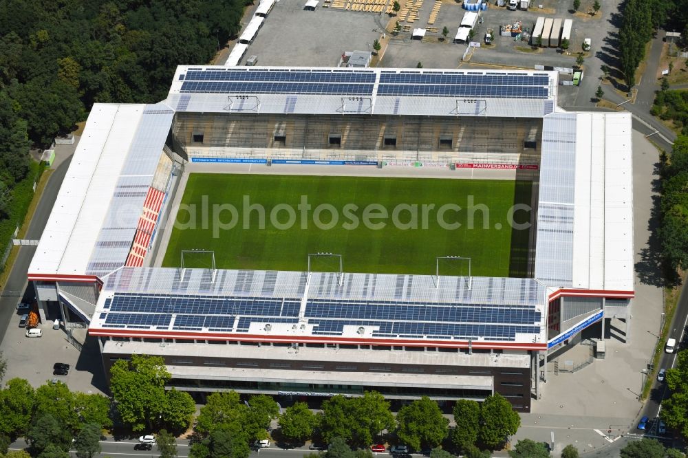 Aerial image Offenbach am Main - Sports facility grounds of the Arena stadium Sparda-Bank-Hessen-Stadion on Bieberer Berg in Offenbach am Main in the state Hesse