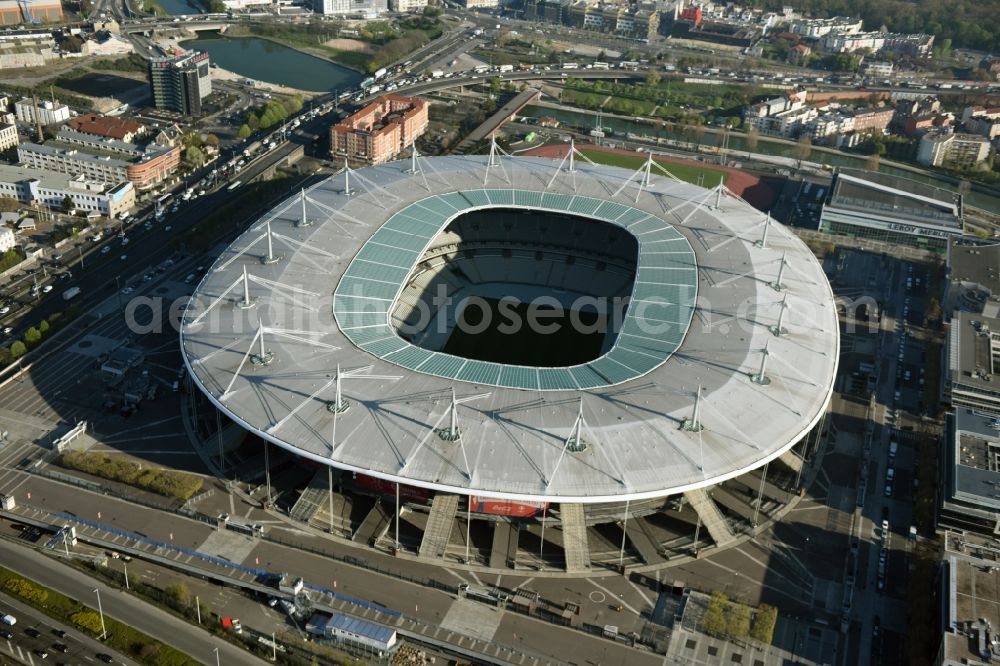 Aerial photograph Paris Saint-Denis - Sports facility grounds of the arena of the Stade de France before the European Football Championship Euro 2016 in Paris -Saint-Denis in Ile-de-France, France