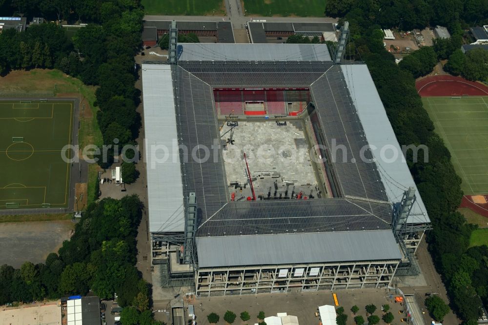 Aerial image Köln - Sports facility grounds of the Arena stadium RheinEnergieSTADION in the district Lindenthal in Cologne in the state North Rhine-Westphalia, Germany