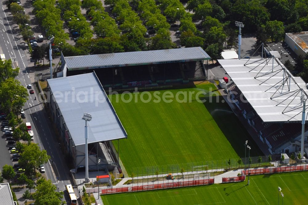 Aerial image Mainz - Sports facility grounds of the arena of the stadium Stadion am Bruchweg in Mainz in the state Rhineland-Palatinate, Germany
