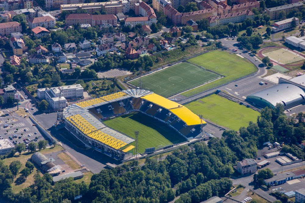 Teplice from the bird's eye view: Sports facility grounds of the Arena stadium Teplice in Teplice in Ustecky kraj - Aussiger Region, Czech Republic