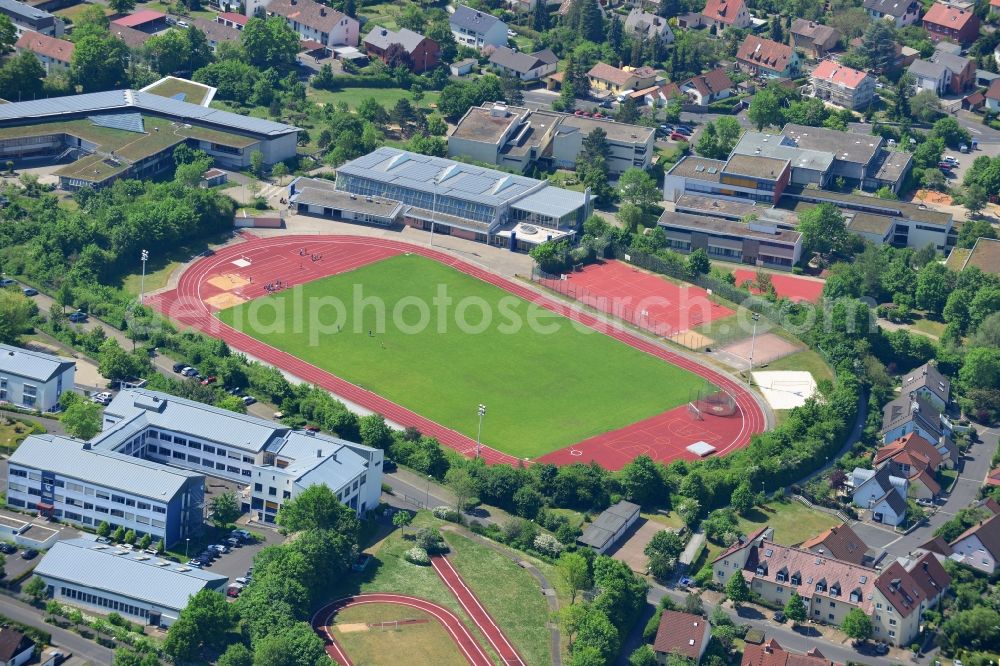 Veitshöchheim from above - Sports facility grounds of the Arena stadium in Veitshoechheim in the state Bavaria