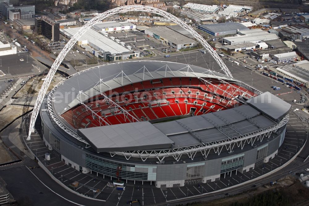 Aerial photograph Wembley - Sports facility grounds of the Arena stadium Wembley-Stadion in Wembley in England, United Kingdom