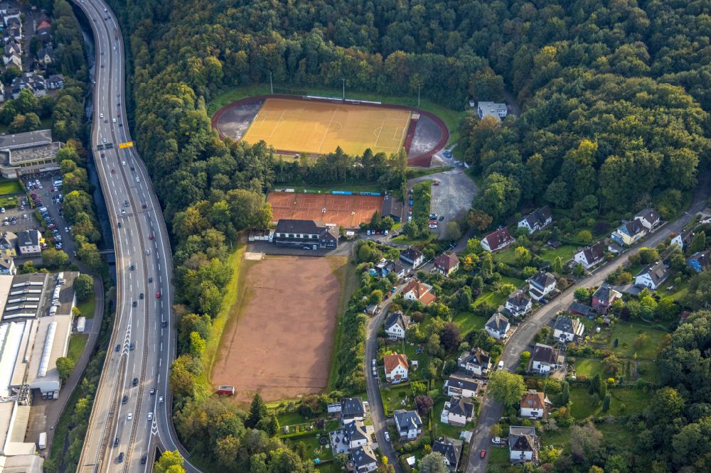 Aerial photograph Siegen - Sports facility grounds at the Koehlerweg in Siegen in the state North Rhine-Westphalia