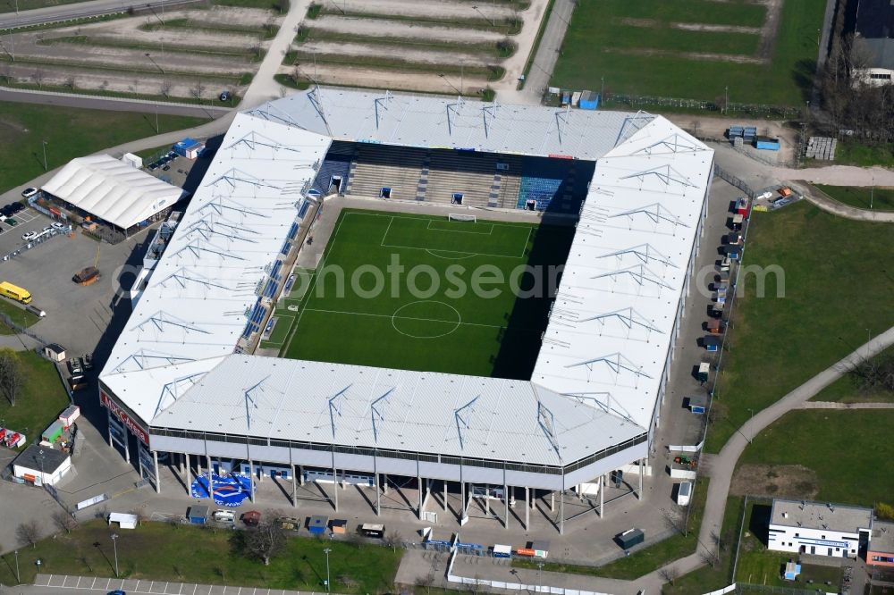 Aerial photograph Magdeburg - Sports facility grounds of the MDCC Arena stadium in Magdeburg in the state Saxony-Anhalt