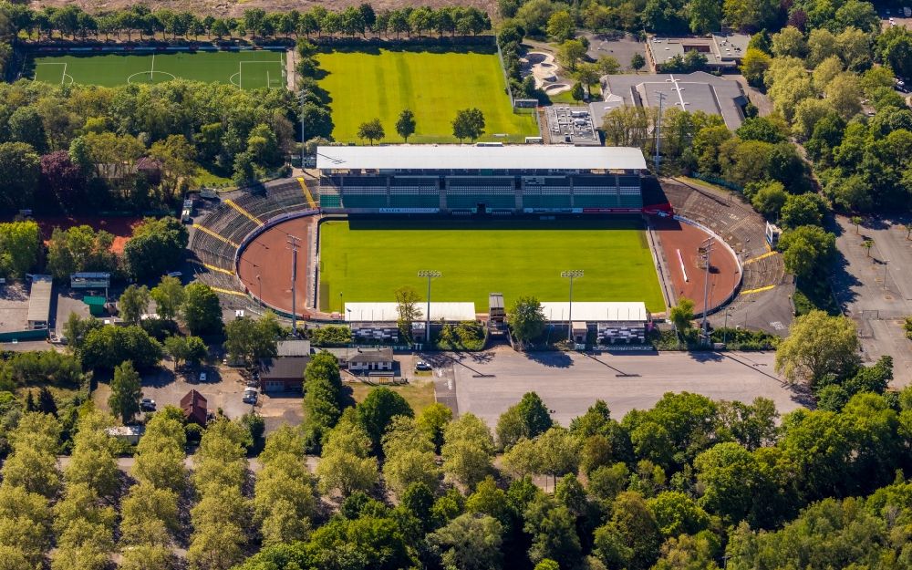 Münster from above - Sports facility grounds of the Arena of Prussia Stadium in Muenster in North Rhine-Westphalia