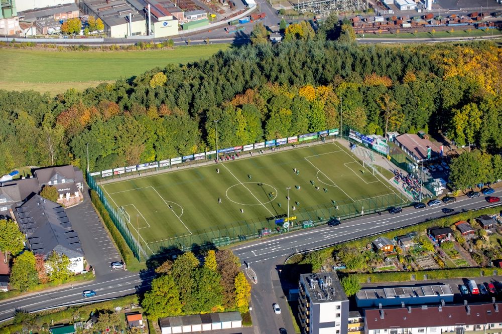 Aerial image Siegen - Sports facility grounds of the pus-arena, Sportpaltz in Siegen in the state North Rhine-Westphalia