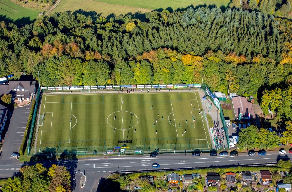 Aerial photograph Siegen - Sports facility grounds of the pus-arena, Sportpaltz in Siegen in the state North Rhine-Westphalia