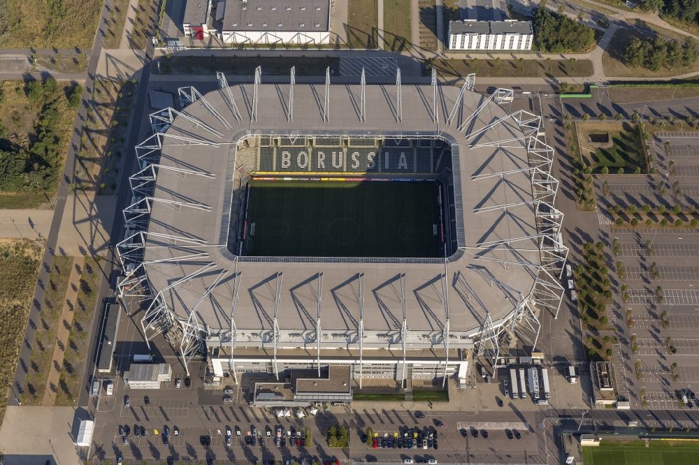 Aerial image Mönchengladbach - View of the Borussia-Park Stadium. It is the home stadium of the football team Borussia Monchengladbach