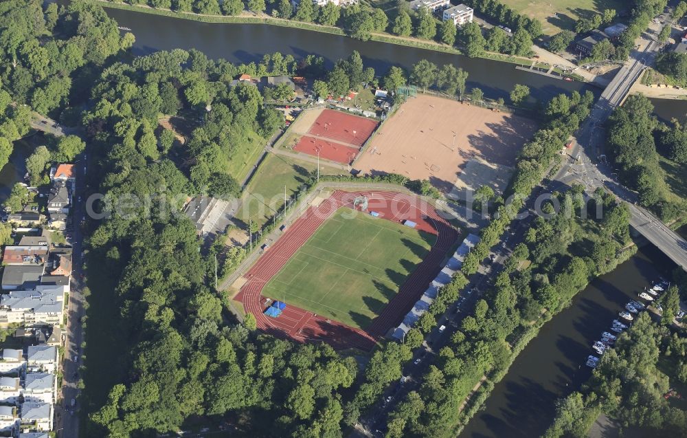 Aerial photograph Lübeck - Stadium Buniamshof in Luebeck in Schleswig-Holstein