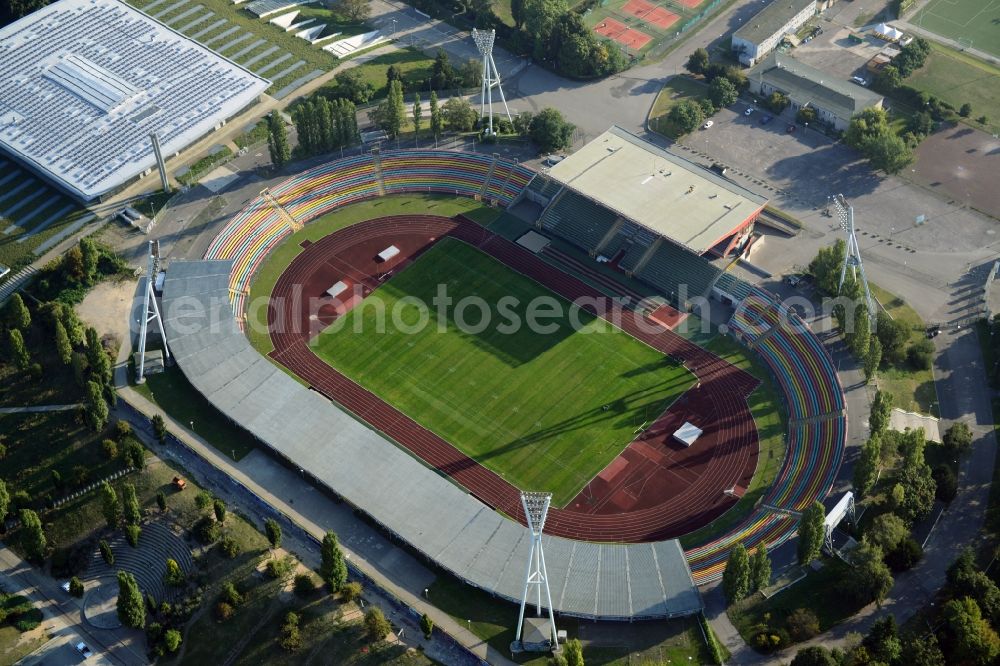 Aerial photograph Berlin Prenzlauer Berg - Stadium at the Friedrich-Ludwig-Jahn-Sportpark in Berlin Prenzlauer Berg