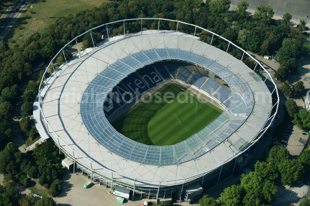 Aerial image Hannover - HDI Arena stadium in Calenberger Neustadt district of Hanover, in Lower Saxony
