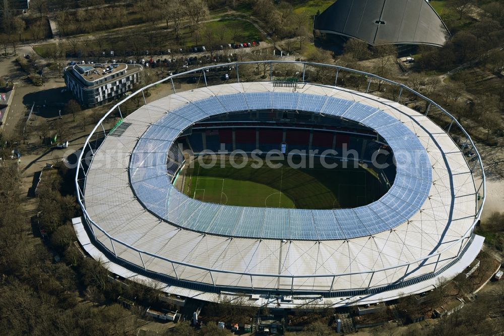 Aerial photograph Hannover - HDI Arena stadium in Calenberger Neustadt district of Hanover, in Lower Saxony