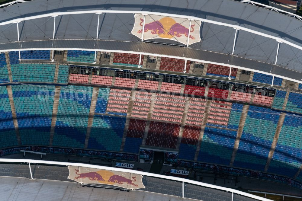 Aerial image Leipzig - Sports ground of the stadium Red Bull Arena Am Sportforum in Leipzig in the state Saxony, Germany