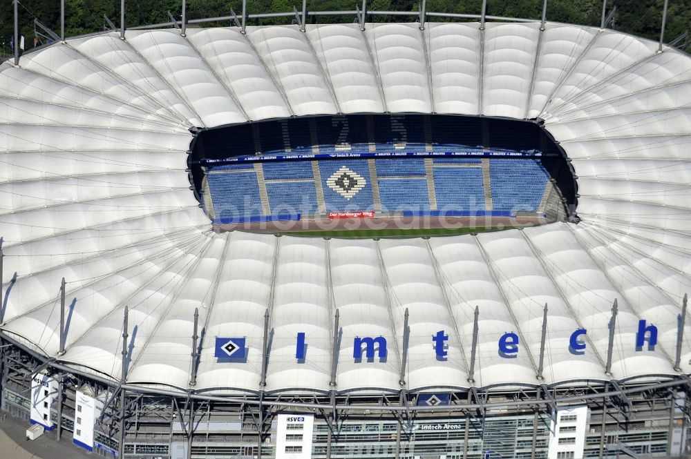Aerial photograph Hamburg - The stadium Volksparkstadion is the home ground of German Bundesliga club HSV