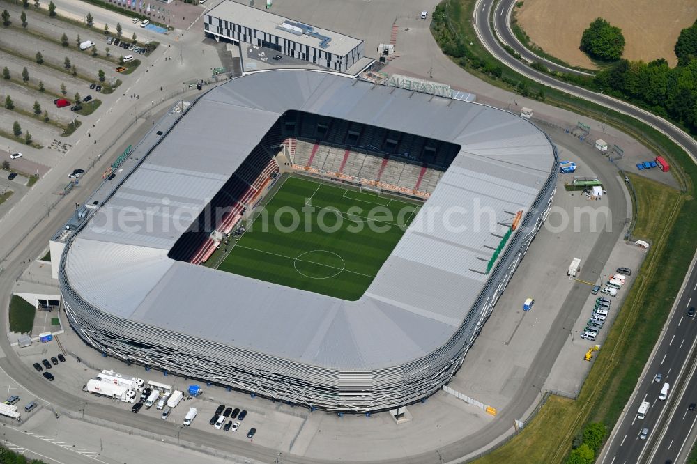 Augsburg from the bird's eye view: WWK formerly SGL Arena stadium of the football club FC Augsburg in Bavaria, Germany