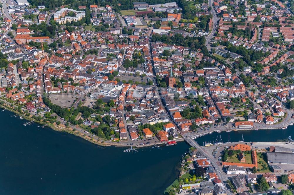 Aerial image Neustadt in Holstein - City view of the old town at the seaside coastal area in Neustadt in Holstein in the state Schleswig-Holstein, Germany