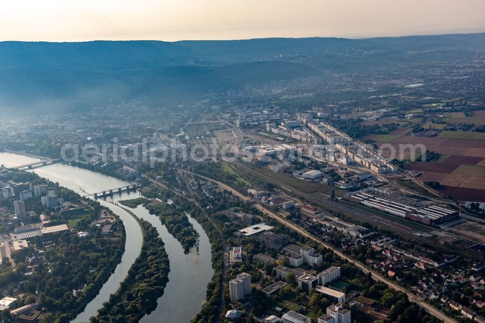 Heidelberg from above - District of Bahnstadt in Sueden of Stadt in the city in Heidelberg in the state Baden-Wurttemberg, Germany