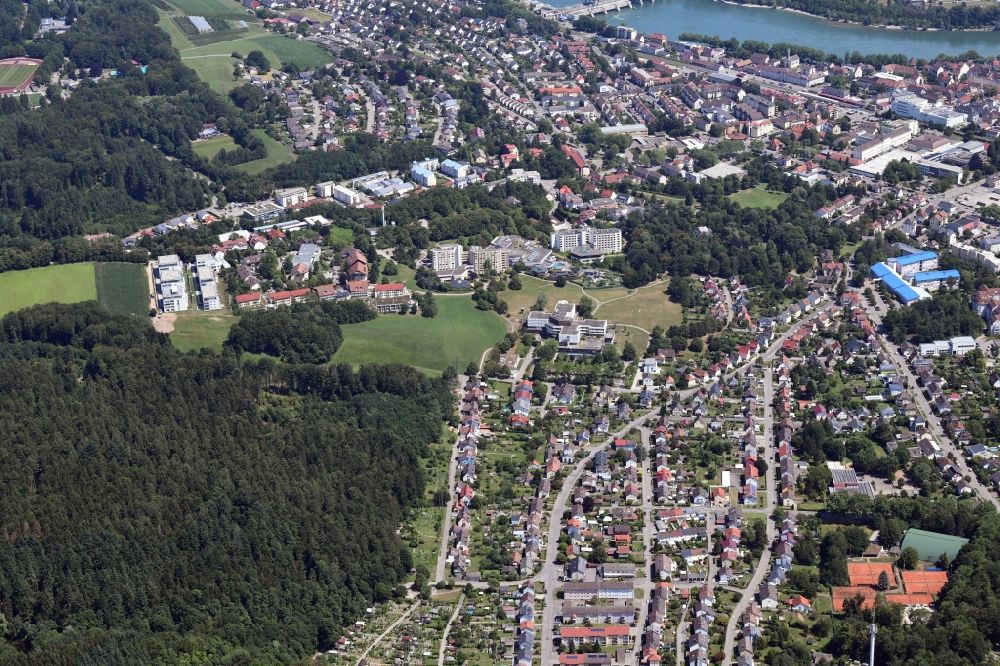 Bad Säckingen from the bird's eye view: District at the spa area in the city in Bad Saeckingen in the state Baden-Wurttemberg, Germany