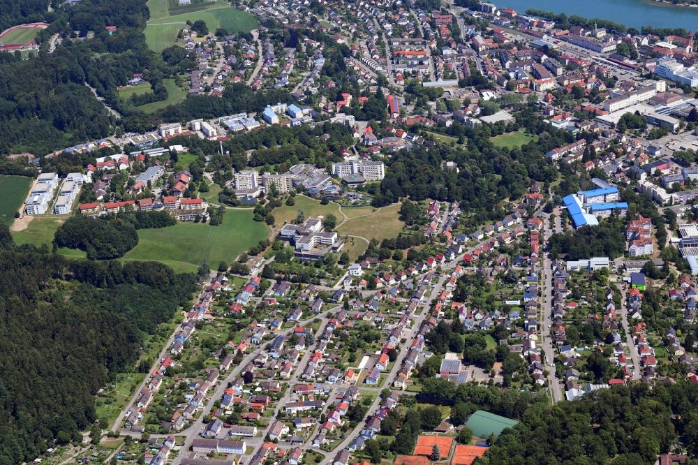 Aerial photograph Bad Säckingen - District at the spa area in the city in Bad Saeckingen in the state Baden-Wurttemberg, Germany