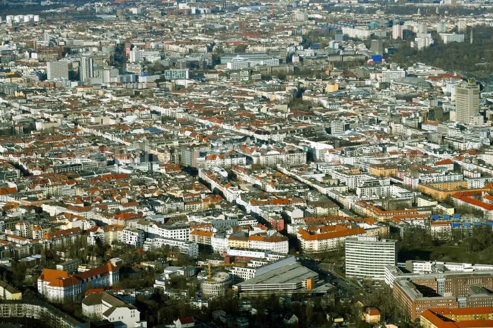 Aerial photograph Berlin - District von Charlottenburg in the city in the district Wilmersdorf in Berlin, Germany