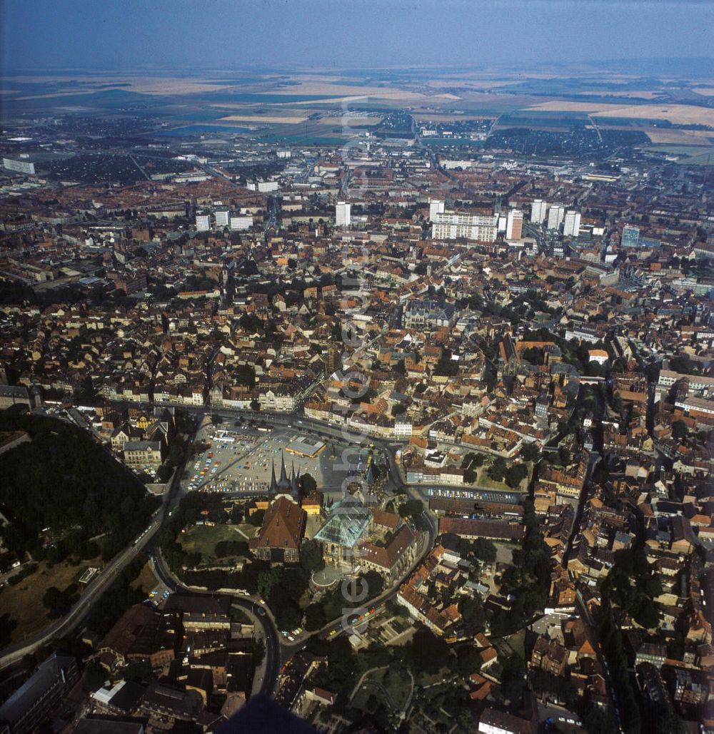 Aerial image Erfurt - Blick auf die Altstadt von Erfurt DDR 1975. View of the old town of Erfurt GDR 1975.