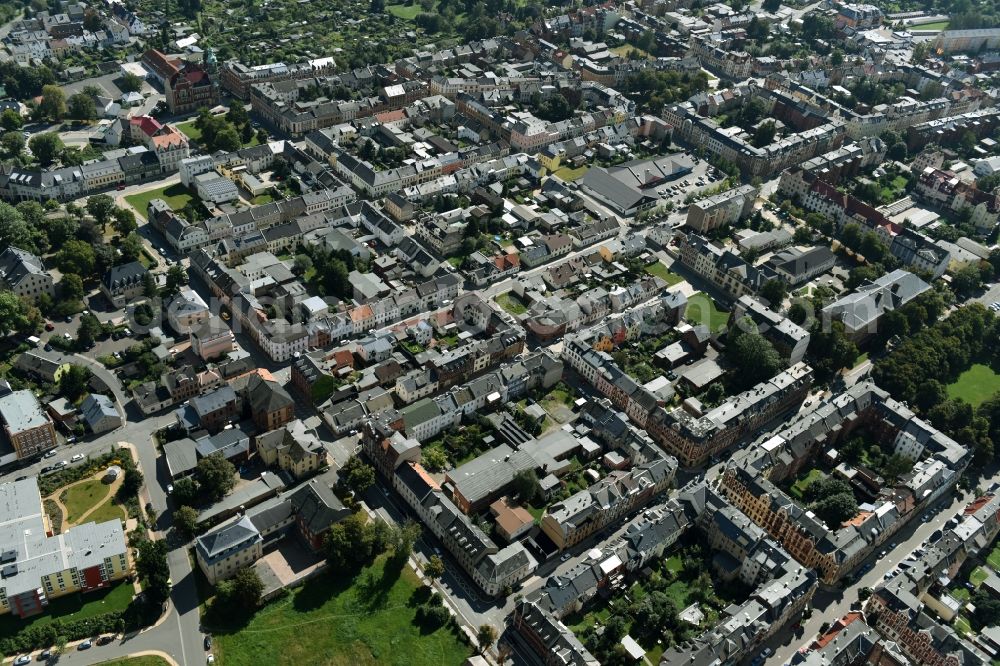 Falkenstein/Vogtland from the bird's eye view: View of the town of Falkenstein/Vogtland in the state of Saxony