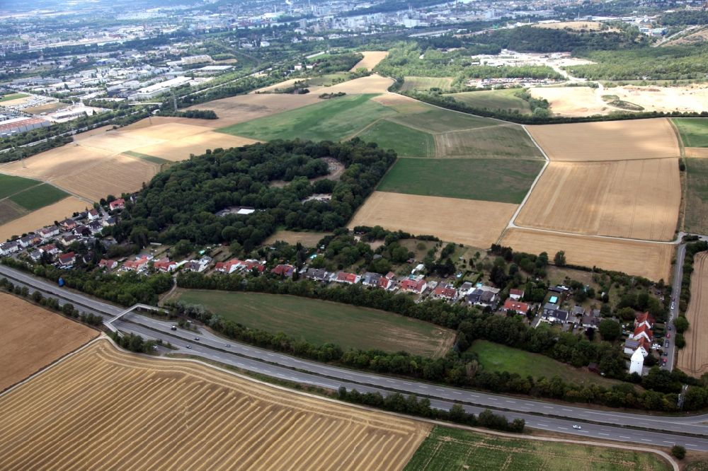 Wiesbaden from above - District of Fort Biehler in the district Erbenheim in Wiesbaden in the state Hesse, Germany