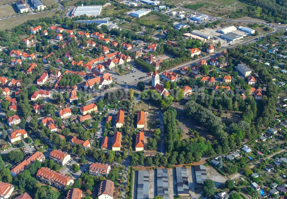 Senftenberg from above - City view of Marga in Senftenberg Brieske Garden City in the Federal State of Brandenburg