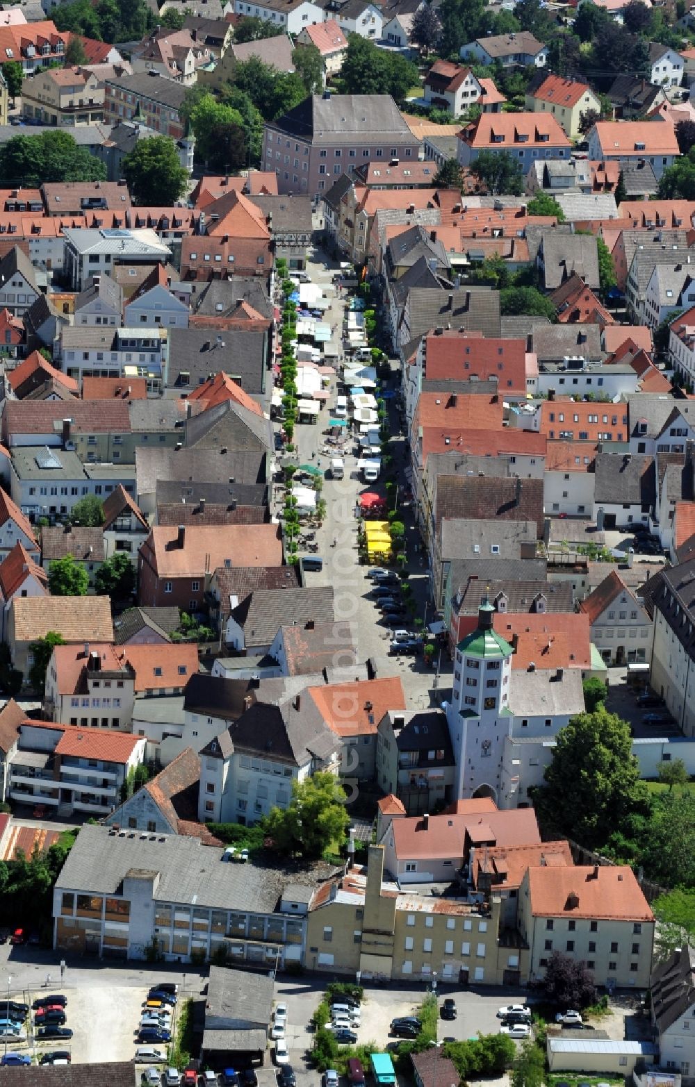 Aerial photograph Günzburg - City view of Guenzburg in the state Bavaria