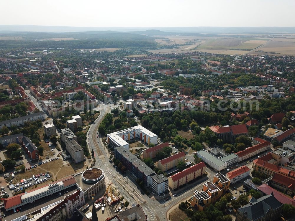 Halberstadt from above - City View Halberstadt Cathedral in the old city of Halberstadt in the state Saxony-Anhalt