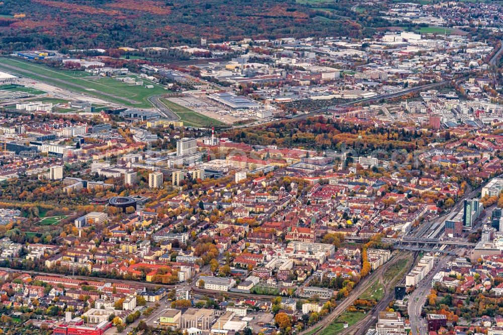 Aerial image Freiburg im Breisgau - District Haslach Stuehlinger in the city in Freiburg im Breisgau in the state Baden-Wuerttemberg, Germany