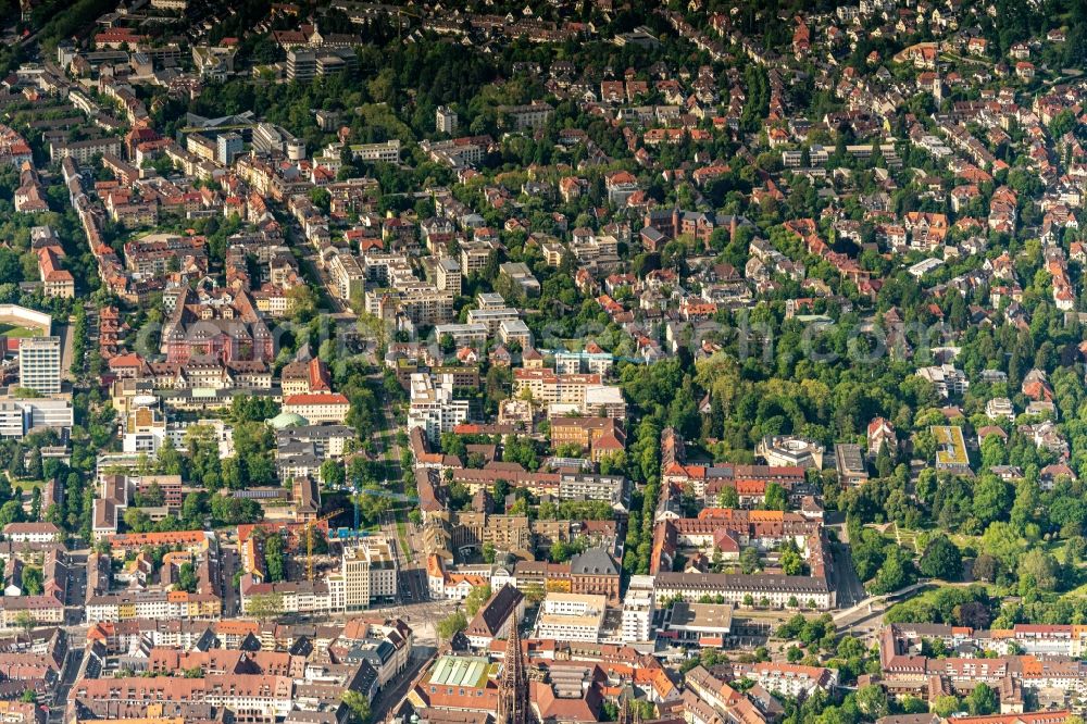 Aerial image Freiburg im Breisgau - District Herdern in the city in Freiburg im Breisgau in the state Baden-Wurttemberg, Germany