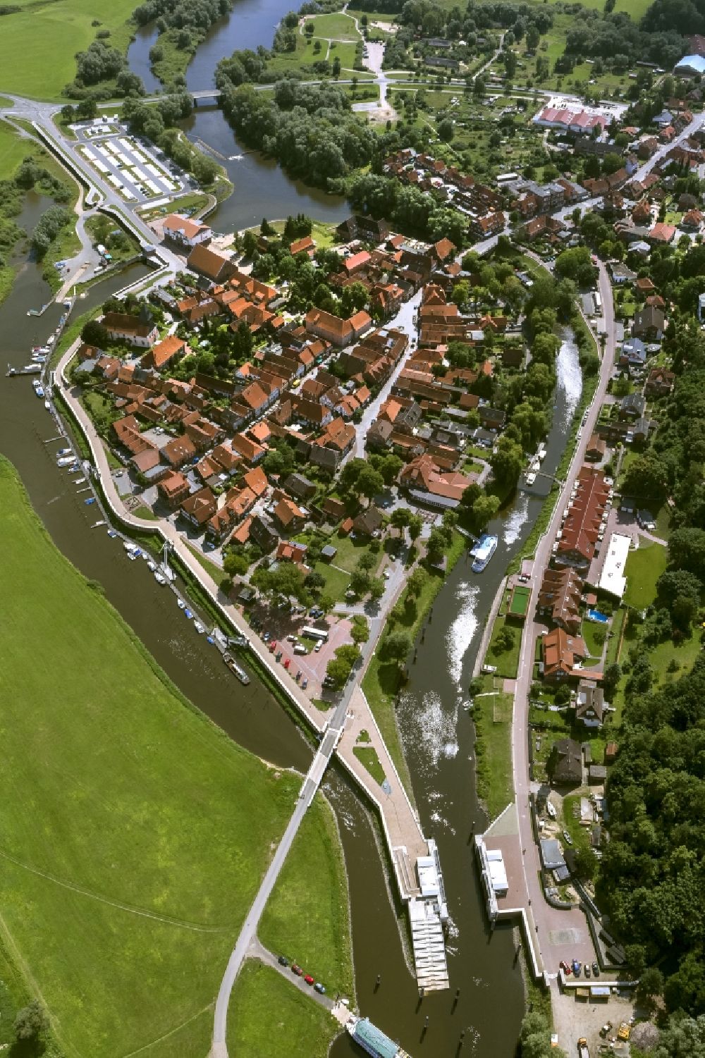 Hitzacker from above - City view of Hitzacker in Lower Saxony