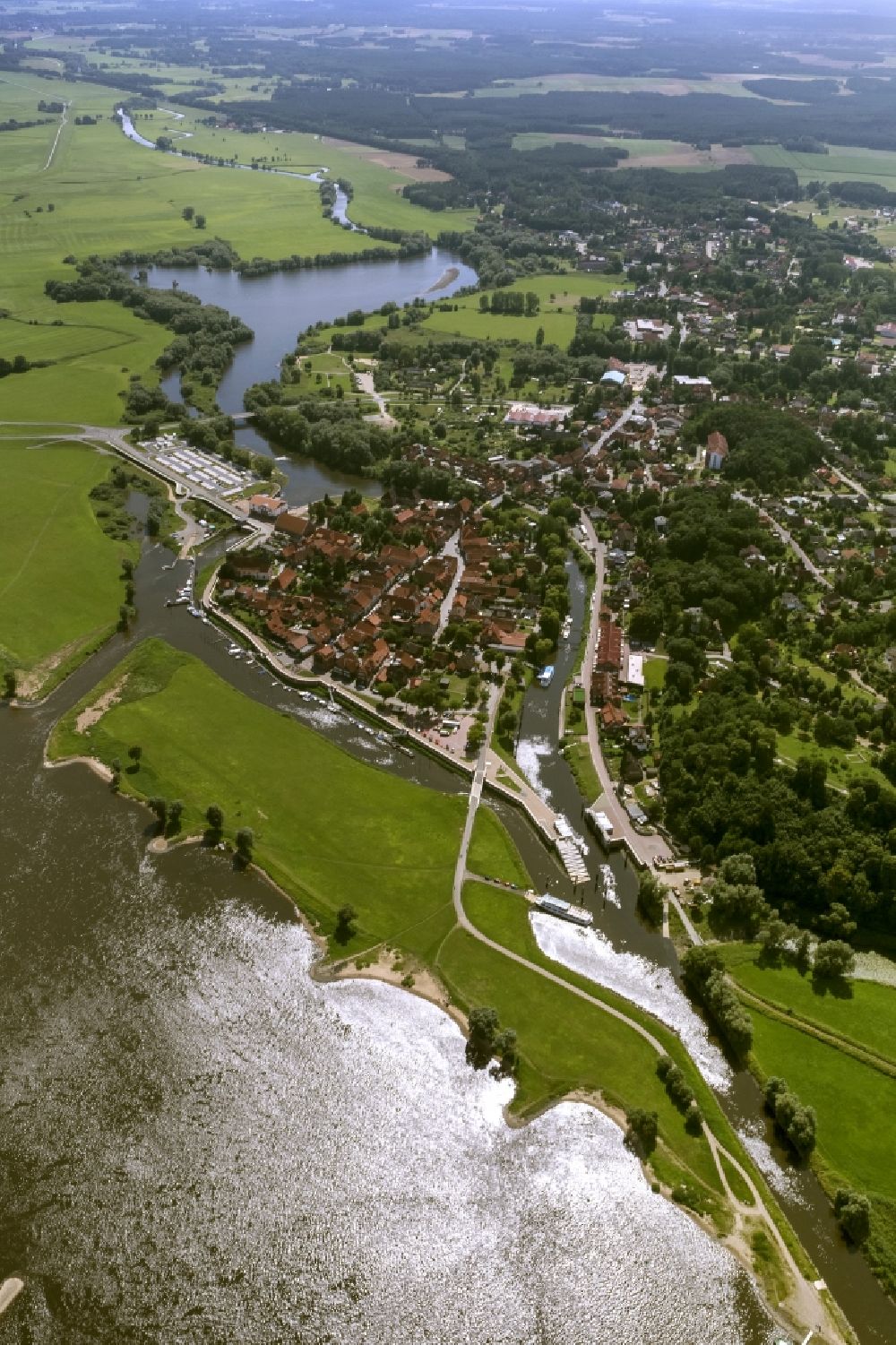 Aerial photograph Hitzacker - City view of Hitzacker in Lower Saxony