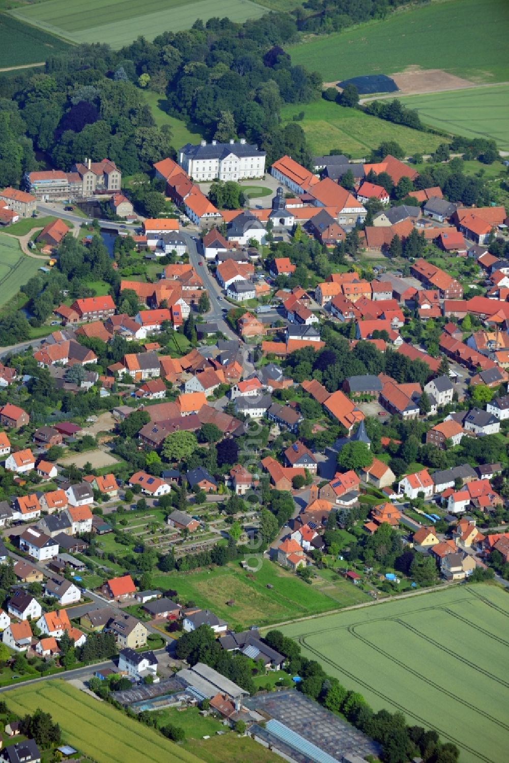 Brüggen from above - Cityscape of downtown Bruggen in Lower Saxony