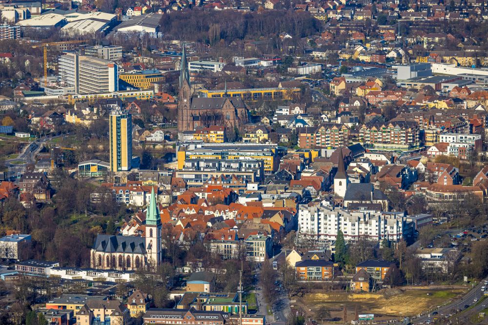 Aerial image Lünen - City view on down town in Luenen in the state North Rhine-Westphalia, Germany
