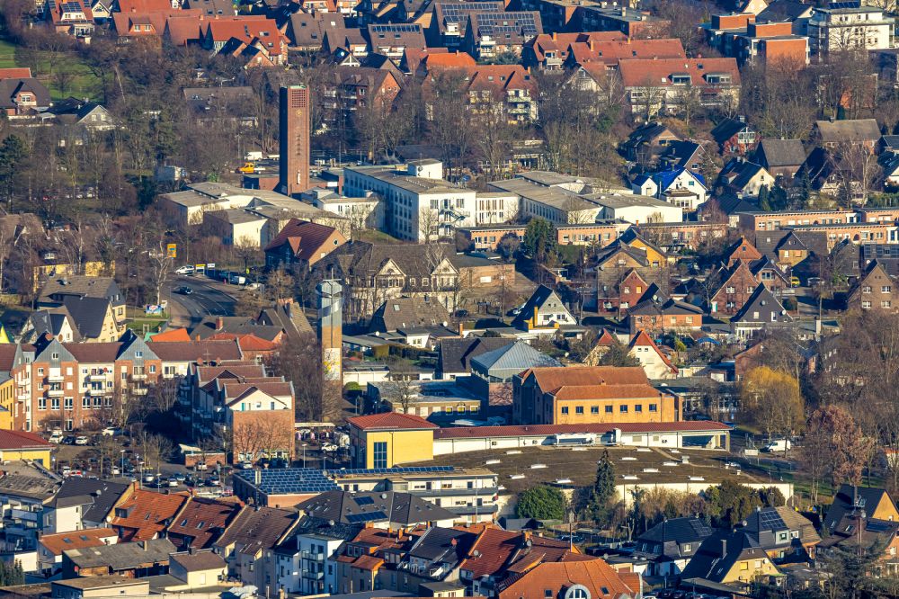 Selm from the bird's eye view: City view on down town in Selm in the state North Rhine-Westphalia, Germany