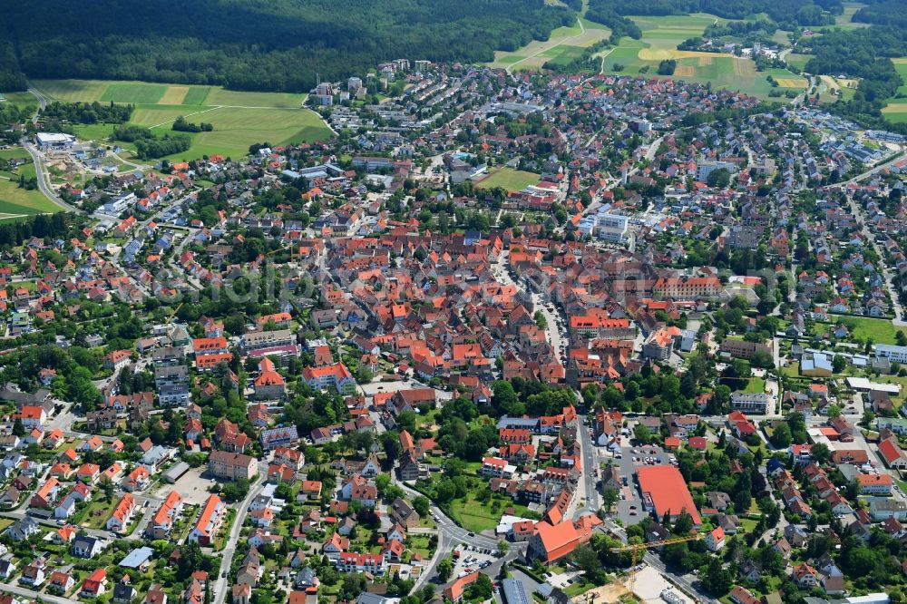 Aerial image Altdorf - City view on down town in Altdorf in the state Bavaria, Germany