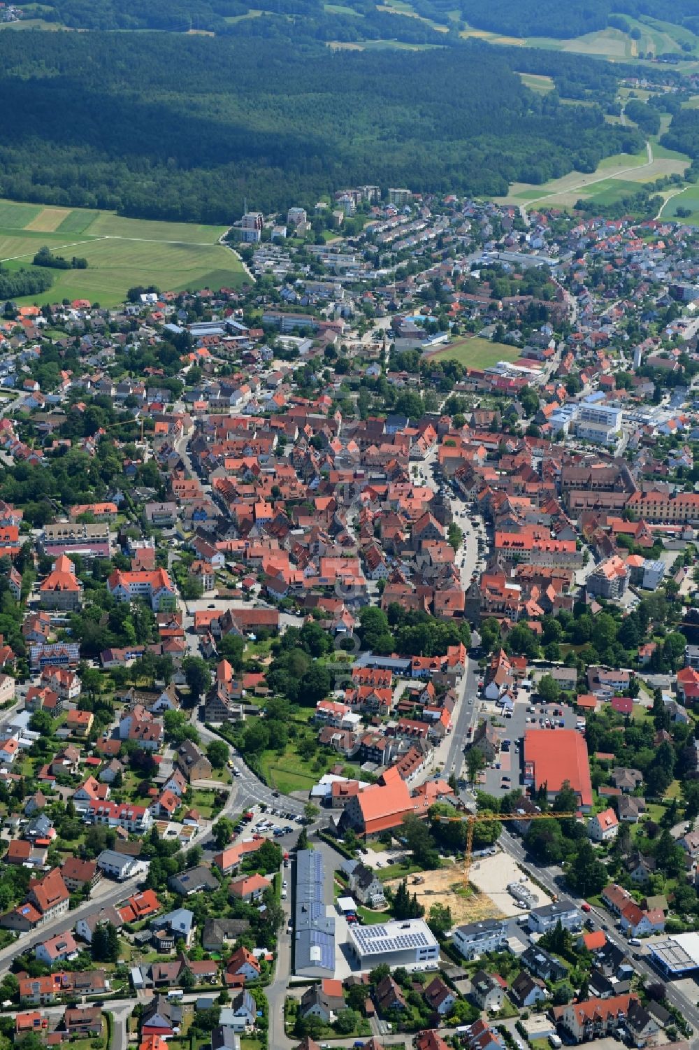 Aerial photograph Altdorf - City view on down town in Altdorf in the state Bavaria, Germany