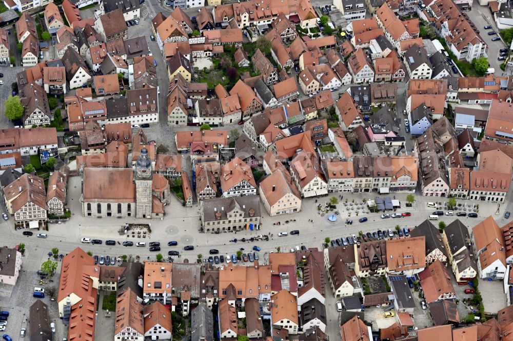 Altdorf from the bird's eye view: City view on down town in Altdorf in the state Bavaria, Germany