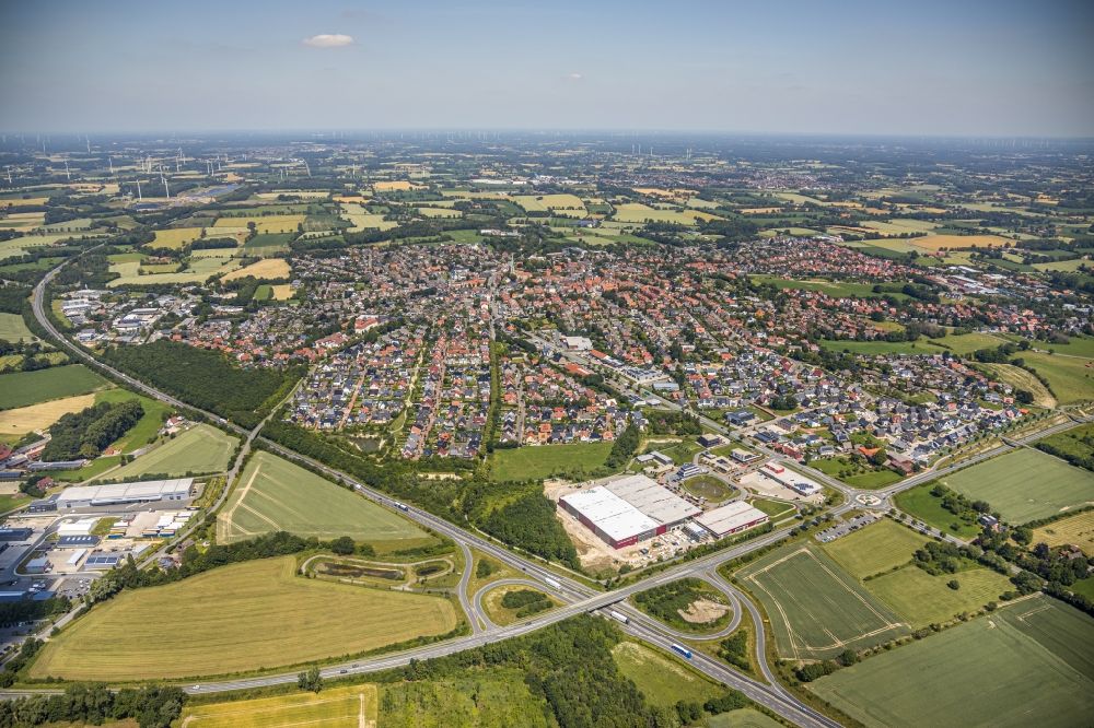Aerial image Altenberge - City view on down town in Altenberge in the state North Rhine-Westphalia, Germany