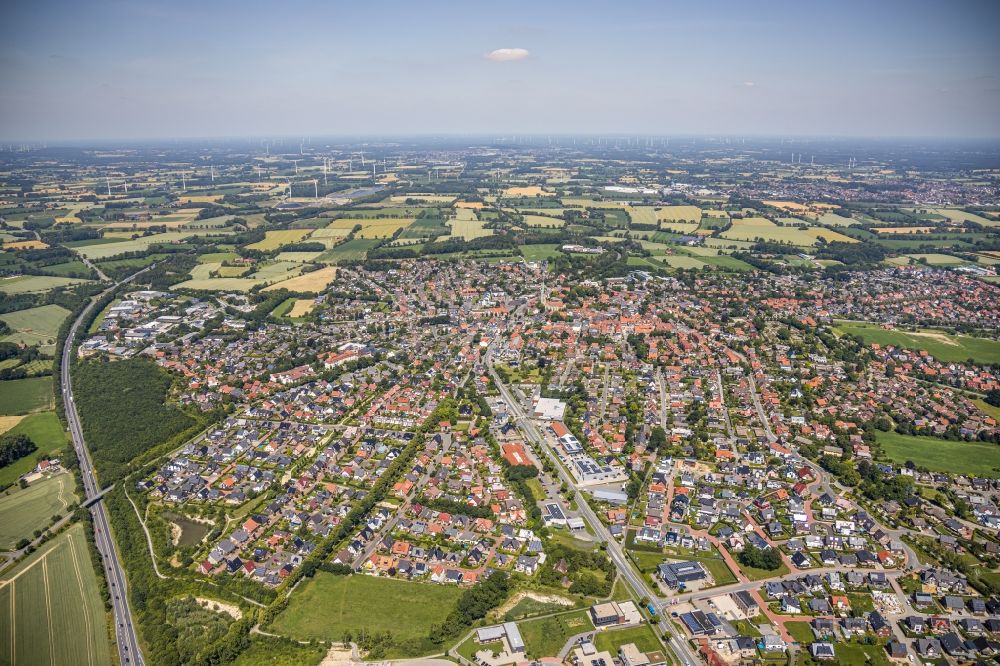 Aerial photograph Altenberge - City view on down town in Altenberge in the state North Rhine-Westphalia, Germany