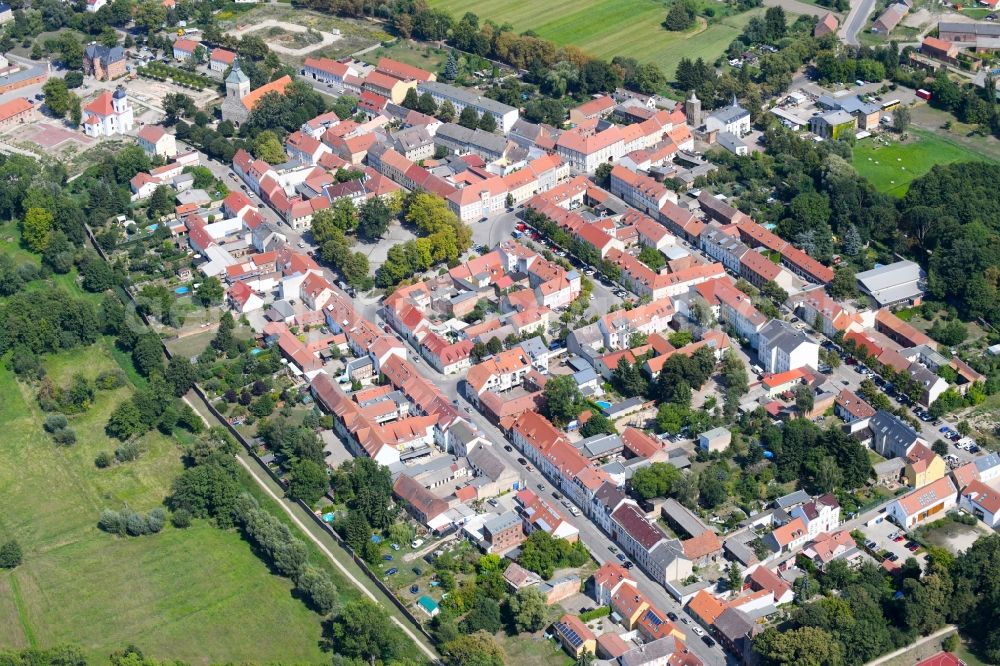 Aerial image Altlandsberg - City view of the city area of in Altlandsberg in the state Brandenburg, Germany