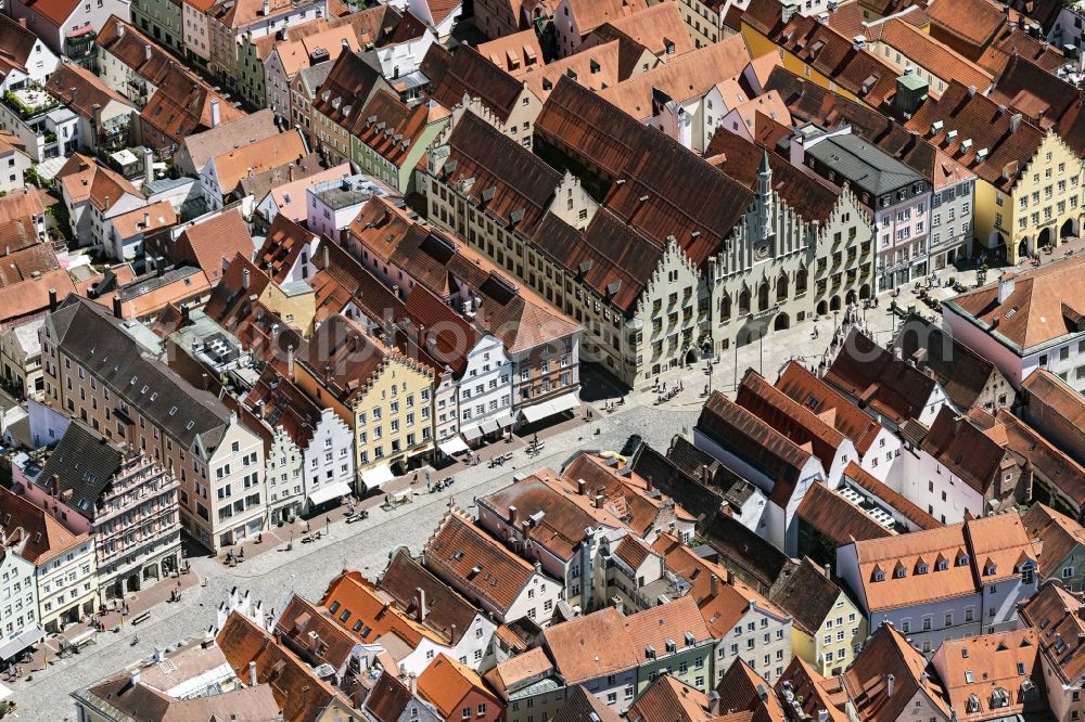Aerial photograph Landshut - City view on down town Old Town in Landshut in the state Bavaria, Germany