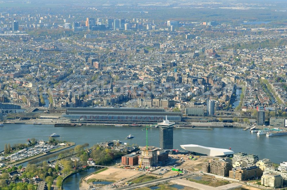 Aerial image Amsterdam - City view of the city area of in Amsterdam in Noord-Holland, Netherlands