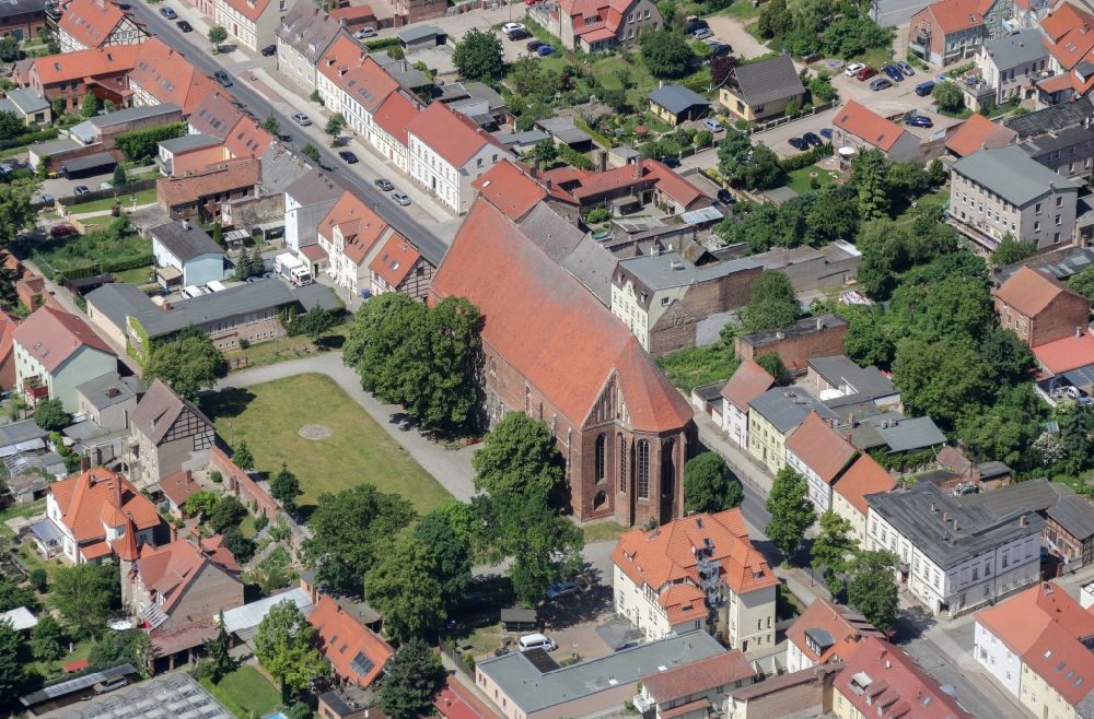 Aerial image Angermünde - City view of the city area of in Angermuende in the state Brandenburg