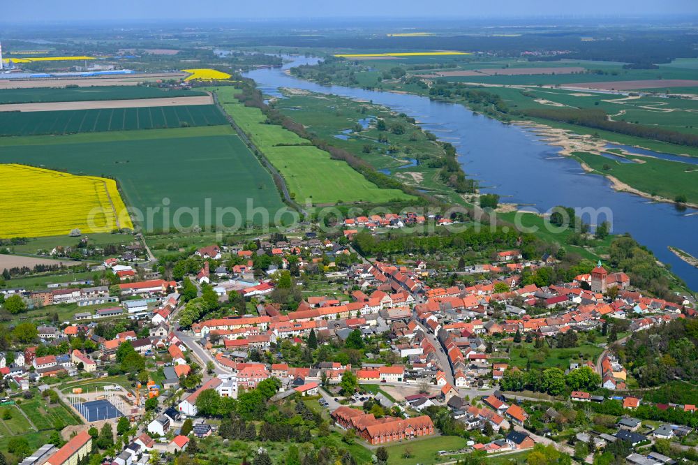 Aerial image Arneburg - City view on down town in Arneburg in the state Saxony-Anhalt, Germany