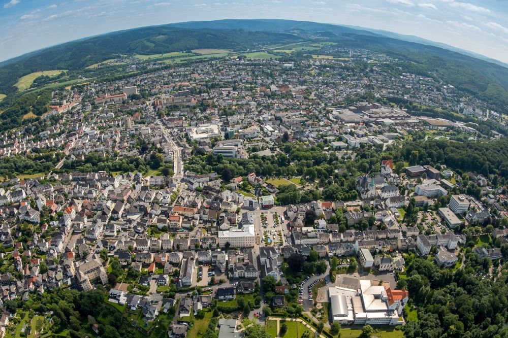 Aerial photograph Arnsberg - City view of the city area of in Arnsberg in the state North Rhine-Westphalia, Germany